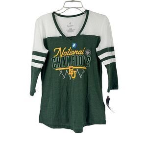 Baylor University Top National Champions 3/4 Sleeve V Neck Size Small Basketball